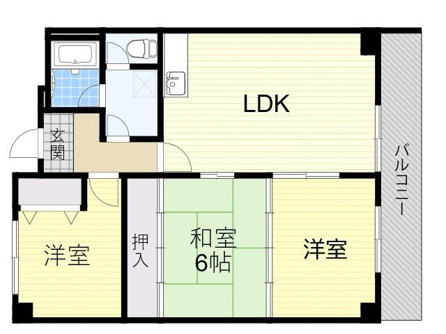 アムール千里(3LDK/5階)の間取り写真