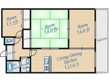パラッツォデラルナ(3LDK/5階)の間取り写真