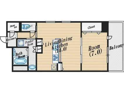 グリシーヌ(1LDK/1階)の間取り写真