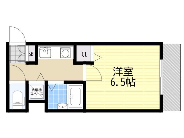 ストリーム江坂(1K/6階)の間取り写真