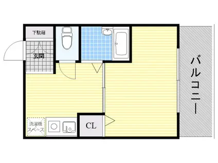 有馬パレス江坂(1K/4階)の間取り写真