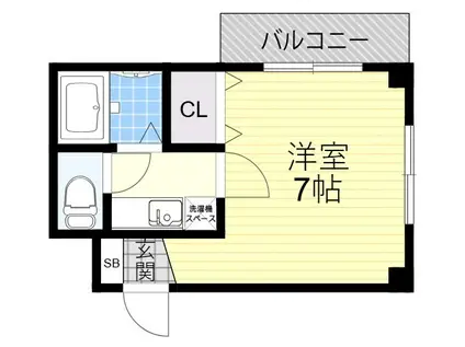 アールマンション(1K/4階)の間取り写真