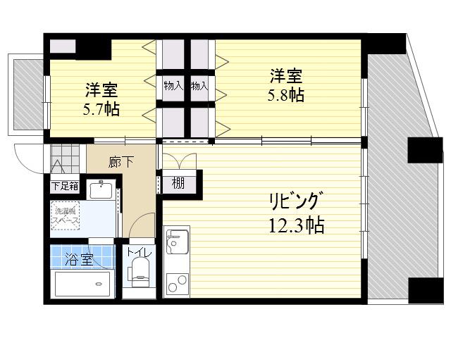 スティング(2LDK/3階)の間取り写真