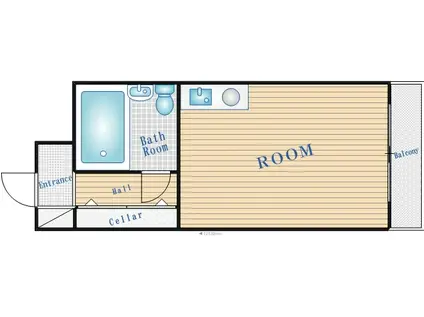 ハイツ衣笠(1K/1階)の間取り写真