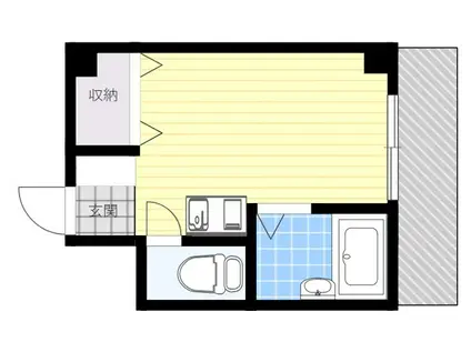 アパートメントシバタNO3(ワンルーム/3階)の間取り写真