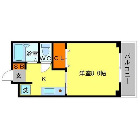 エスポワール西緑丘(1K/2階)の間取り写真