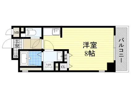 中央メルヴェール江坂(ワンルーム/4階)の間取り写真