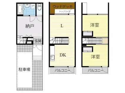 BOSCO(2SLDK/1階)の間取り写真