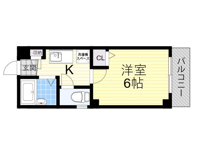 N・Kマンション(1K/2階)の間取り写真