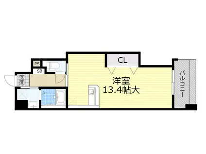 パストラーレ江坂(ワンルーム/5階)の間取り写真