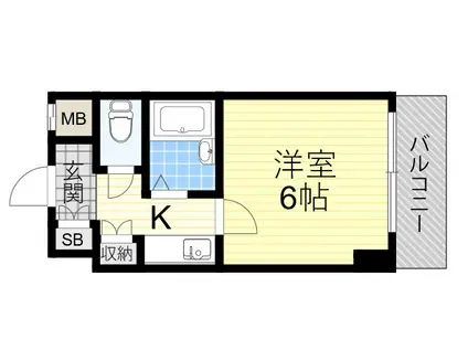 ラ・レジダンス・ド・江坂(1K/5階)の間取り写真