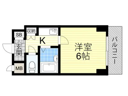 ラ・レジダンス・ド・江坂(1K/2階)の間取り写真