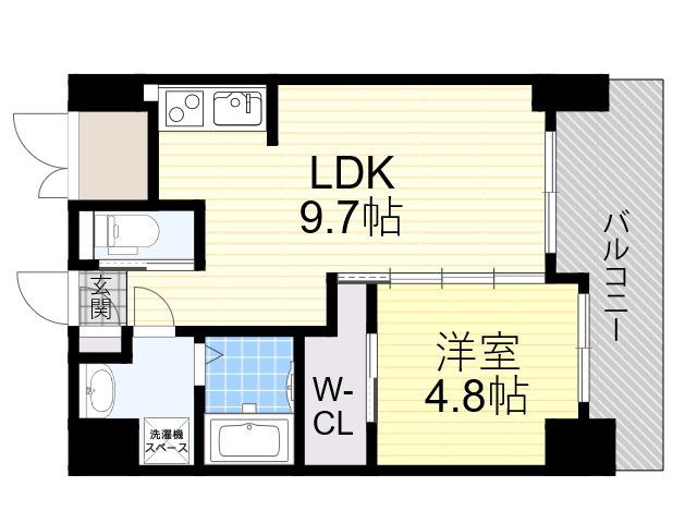 ノルデンハイム江坂アネックス(1LDK/12階)の間取り写真