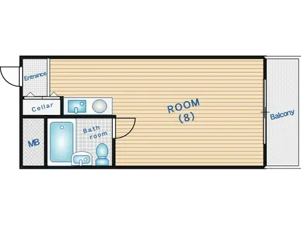 江坂第2平和マンション(ワンルーム/2階)の間取り写真
