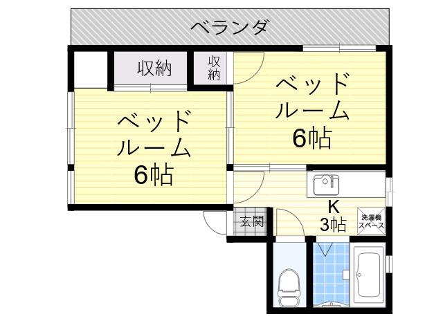 マンショングリーン(2K/1階)の間取り写真