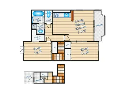 BRIGHT SQUAREⅡ(2LDK/2階)の間取り写真