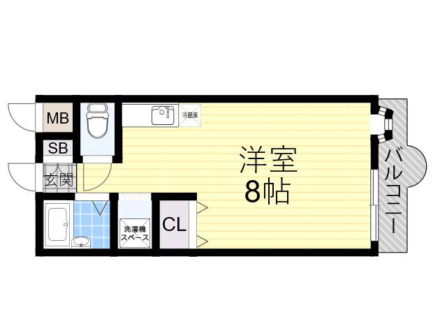ルーラル北野(ワンルーム/1階)の間取り写真
