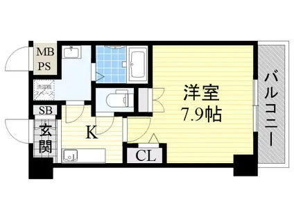 アーデン江坂Ⅲ(1K/5階)の間取り写真