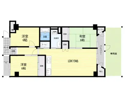 桃山台グランドマンションD2(4LDK/1階)の間取り写真