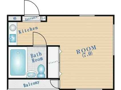 ハイツ・オーワイ(ワンルーム/2階)の間取り写真