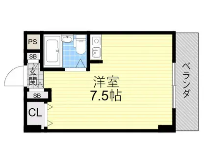 エスポワールミヤビ(ワンルーム/4階)の間取り写真