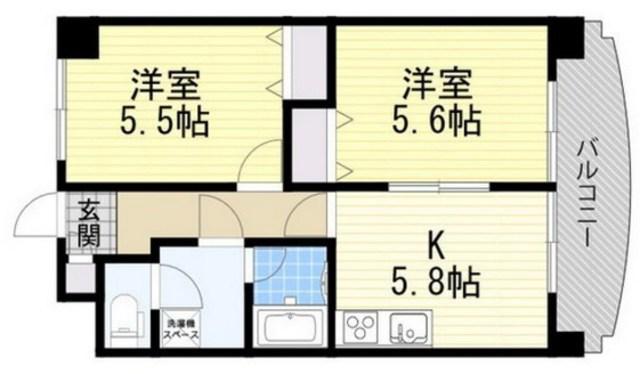 ハイツウエノ(2K/3階)の間取り写真