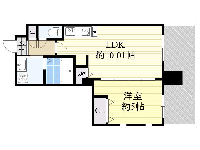 グランシス江坂(1LDK/3階)の間取り写真