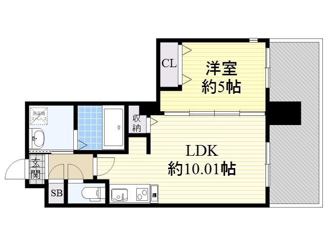 グランシス江坂(1LDK/2階)の間取り写真