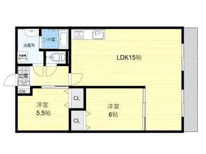 エアーズロック(2LDK/4階)の間取り写真