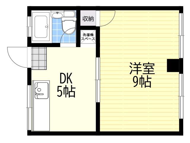メゾン豊津(1DK/3階)の間取り写真
