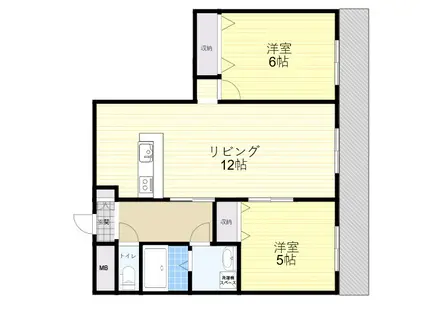 アカツキハイツ(2LDK/9階)の間取り写真