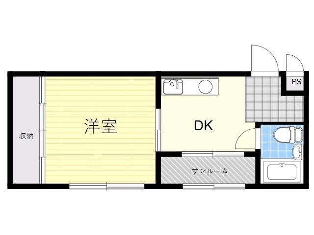 エクセレンス栄光(1DK/3階)の間取り写真