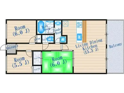アルティジア・レジデンス緑地(3LDK/4階)の間取り写真