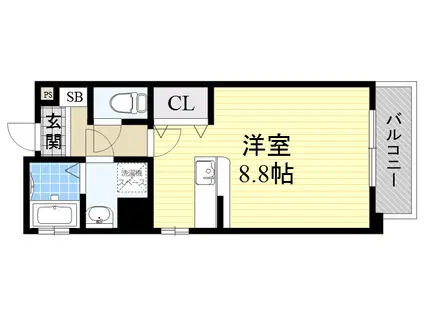 ウエストコート垂水町(ワンルーム/3階)の間取り写真