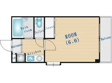 R ESAKA(1K/3階)の間取り写真
