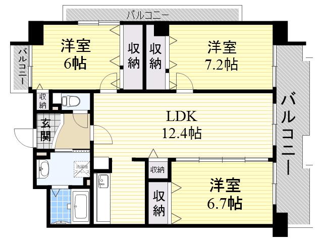 ふじハイツ(3LDK/3階)の間取り写真