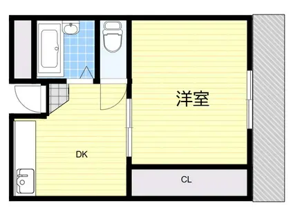 エタニ第二ビル(1K/7階)の間取り写真