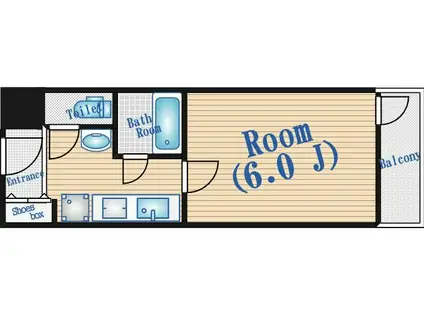 カルムインエクシード江坂(1K/5階)の間取り写真