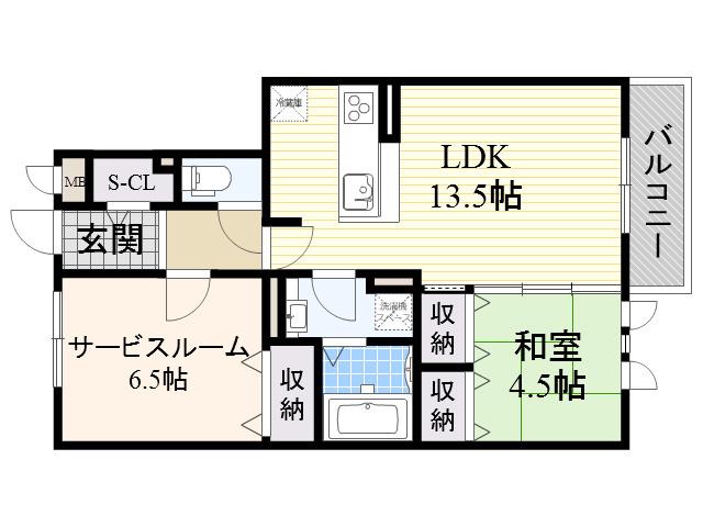サンスクエア千里万博 A棟(1SLDK/3階)の間取り写真
