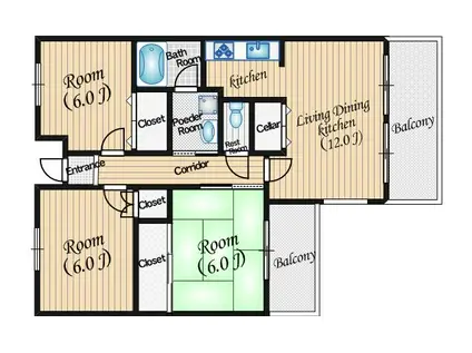 メゾン1507(3LDK/4階)の間取り写真