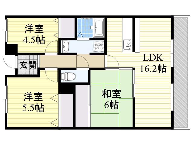 コアロード千里(3LDK/2階)の間取り写真