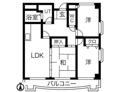 カルム江坂(3LDK/3階)の間取り写真