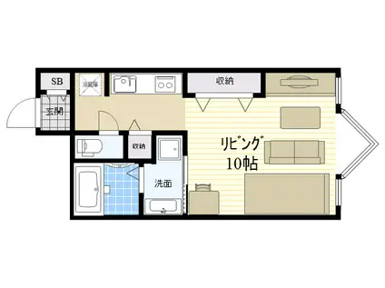 江坂アパートメント(ワンルーム/8階)の間取り写真