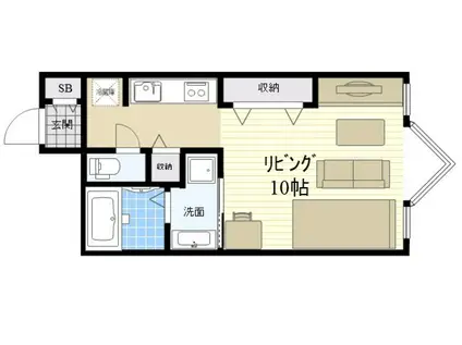 江坂アパートメント(ワンルーム/6階)の間取り写真