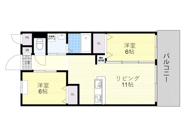 第20関根マンション(2LDK/9階)の間取り写真