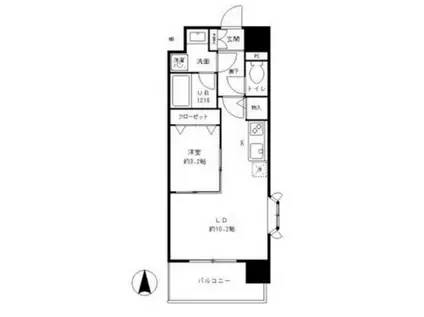 パークレジデンス江坂(1LDK/4階)の間取り写真