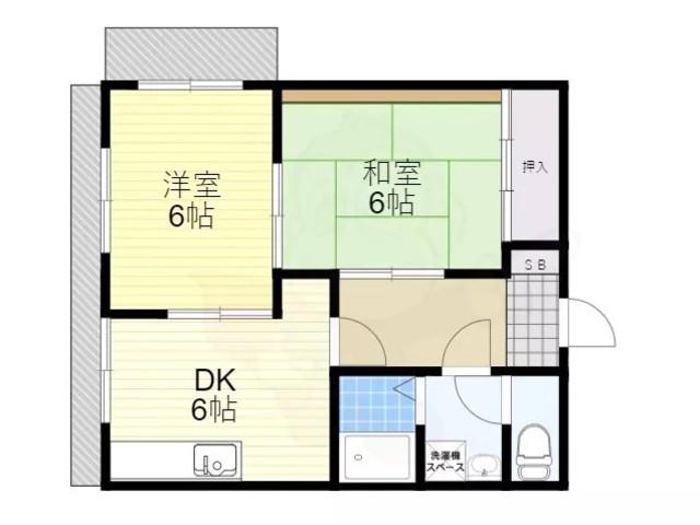 サンロードNO.3(2DK/3階)の間取り写真