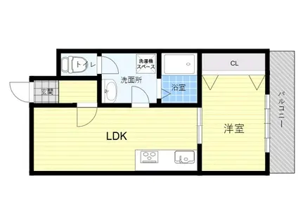 第二山本マンション(1LDK/4階)の間取り写真