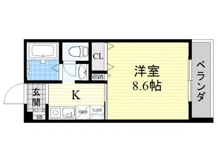ドミトリオ仁王田(1K/5階)の間取り写真