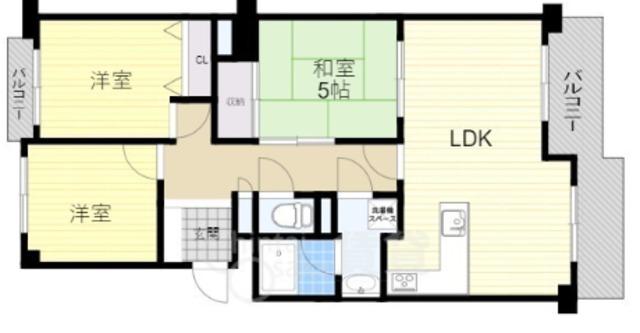 クローバー・メゾン東桃山台(3LDK/4階)の間取り写真